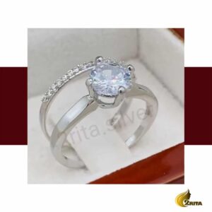 حلقه پشت حلقه نقره ظریف