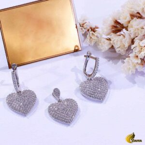 نیمست نقره زنانه طرح قلب کد 780