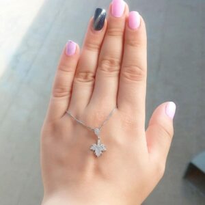 گردنبند نقره دخترانه طرح برگ کد 110