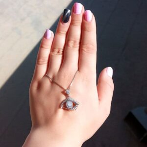 گردنبند نقره زنانه تک چشم کد 293