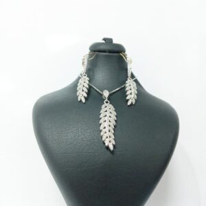 نیمست نقره زنانه طرح برگ کد 763