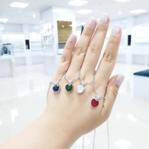 گردنبند نقره زنانه شاخ گوزن کد 610