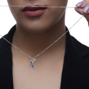 گردنبند نقره سواروفسکی ماه کد 289 | گردنبند طرح ماه سواروسکی