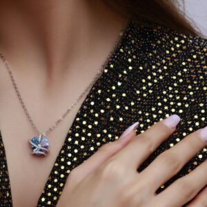 گردنبند نقره سواروفسکی قلب کد 527