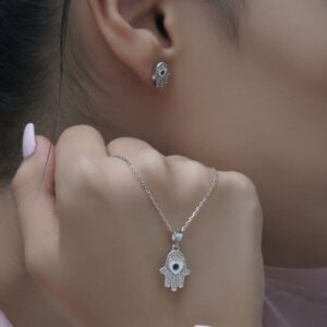 نیمست نقره چشم نظر دست آمین کد 320