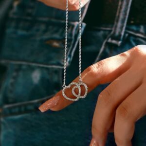گردنبند نقره زنجیردار قلب کد 410