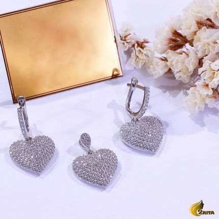 نیمست نقره زنانه طرح قلب کد 780